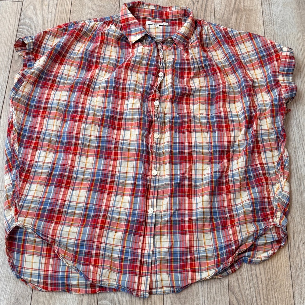 Madewell Button down oversized Womens plaid shirt size s